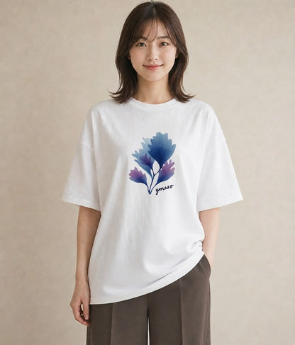 デザインTシャツ レディース サンゴ 海の生き物 海 イラスト 休日コーデ ミセス 春コーデ 白T