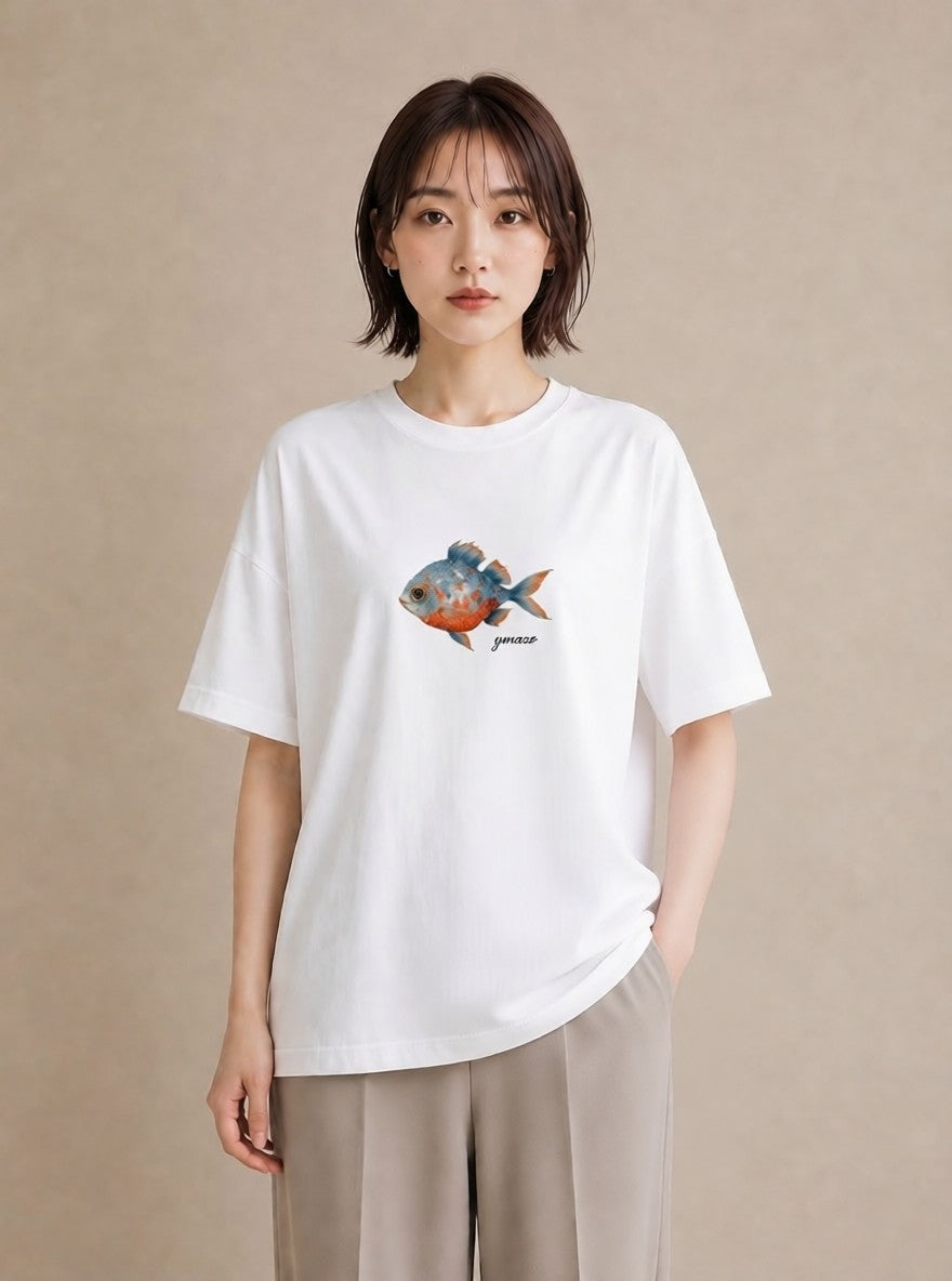 Tシャツ レディース カクレクマノミ 海の生き物 海 イラスト 韓国風 母娘コーデ 自分用 白T