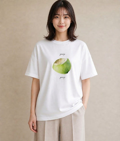 半袖Tシャツ レディース どんぐり 植物 ボタニカル イラスト アート風 母の日 ビーチ 白T