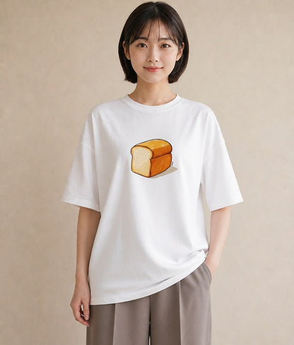 グラフィックTシャツ レディース パン 食べ物 フード イラスト 休日コーデ ホワイトデー 春服 白T