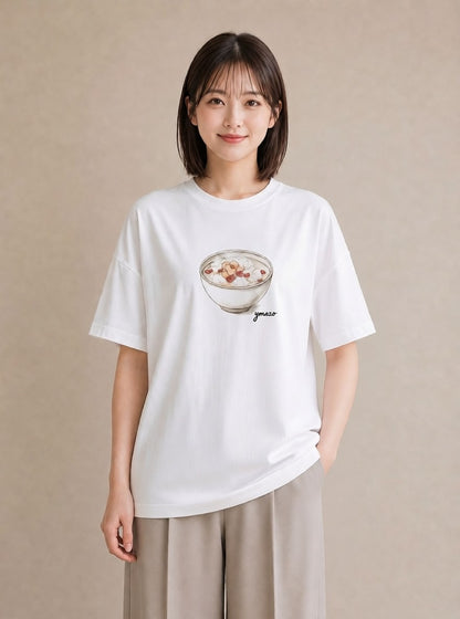 デザインTシャツ レディース クリームソーダ 食べ物 フード イラスト ナチュラル 女性 旅行用 白T