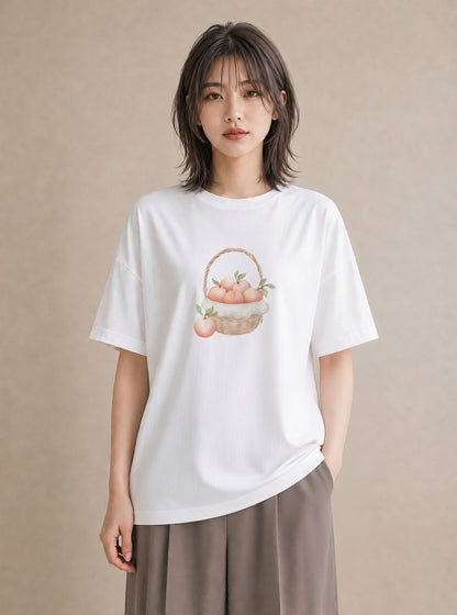 Tシャツ レディース あんみつ 食べ物 フード イラスト ポップ 帰省 ラフ 白T