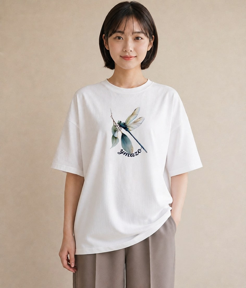 グラフィックTシャツ レディース ホタル 昆虫 虫 イラスト ボタニカル カジュアルコーデ 買い物 白T