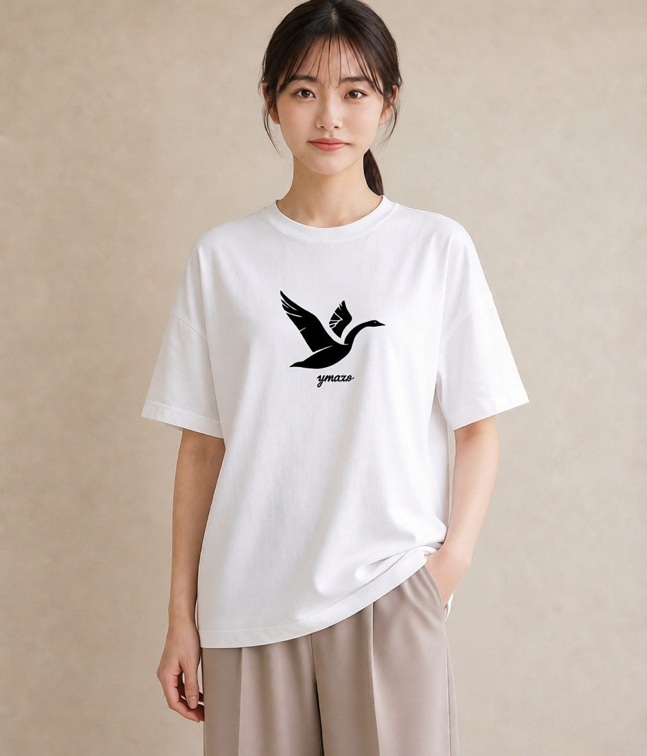 Tシャツ レディース 折り鶴 折り紙 ナチュラル アンティーク イラスト ポップ ルームウェア ギフト 白T
