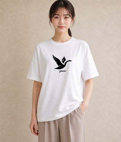 Tシャツ レディース 折り鶴 折り紙 ナチュラル アンティーク イラスト ポップ ルームウェア ギフト 白T