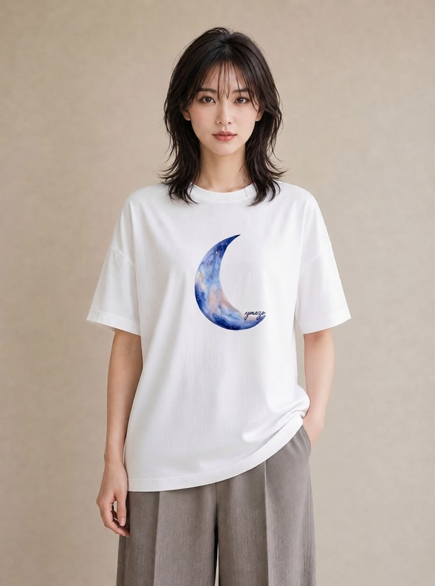 半袖Tシャツ レディース 水瓶座 星空 宇宙 イラスト シンプル 部屋着 女性向けギフト 白T
