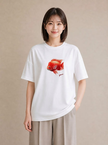 デザインTシャツ レディース マンボウ 海の生き物 海 イラスト 水彩風 女性向けギフト 散歩 白T