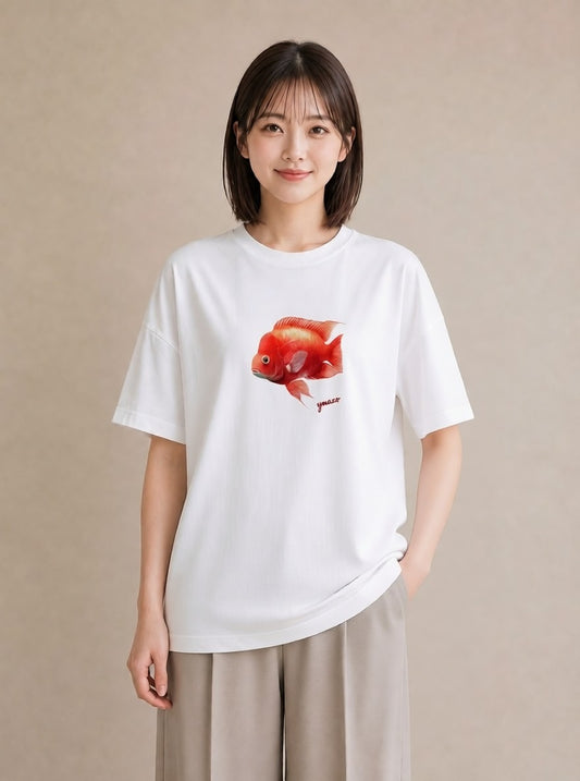 デザインTシャツ レディース マンボウ 海の生き物 海 イラスト 水彩風 女性向けギフト 散歩 白T