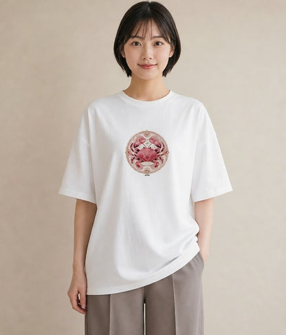 半袖Tシャツ レディース 牡羊座 星空 宇宙 イラスト シック カジュアルコーデ 買い物 白T