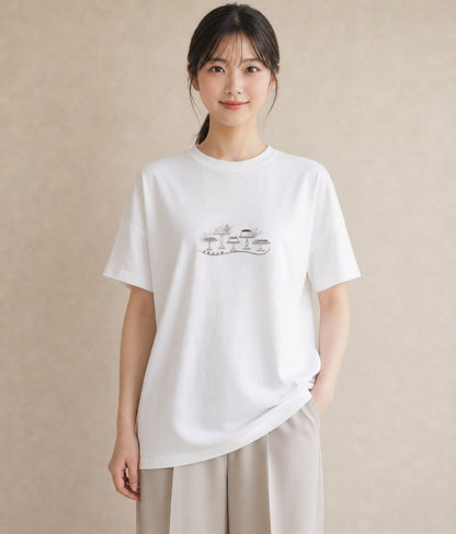 Tシャツ レディース スイーツ お菓子 デザート イラスト ラフ 誕生日プレゼント 綿100 白T