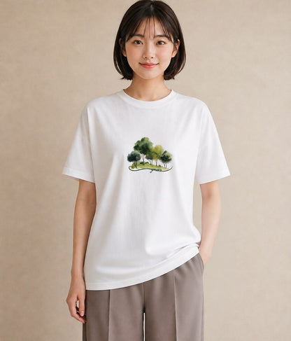 半袖Tシャツ レディース 木 植物 ボタニカル イラスト ゆるかわ 週末コーデ 敬老の日 白T