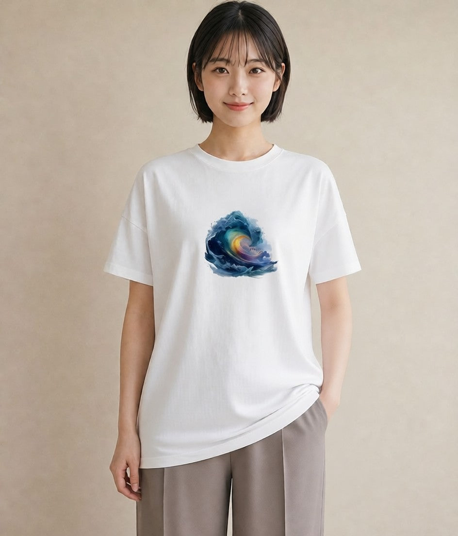 グラフィックTシャツ レディース 海 星空 宇宙 イラスト ゆるかわ 母娘コーデ 自分用 白T