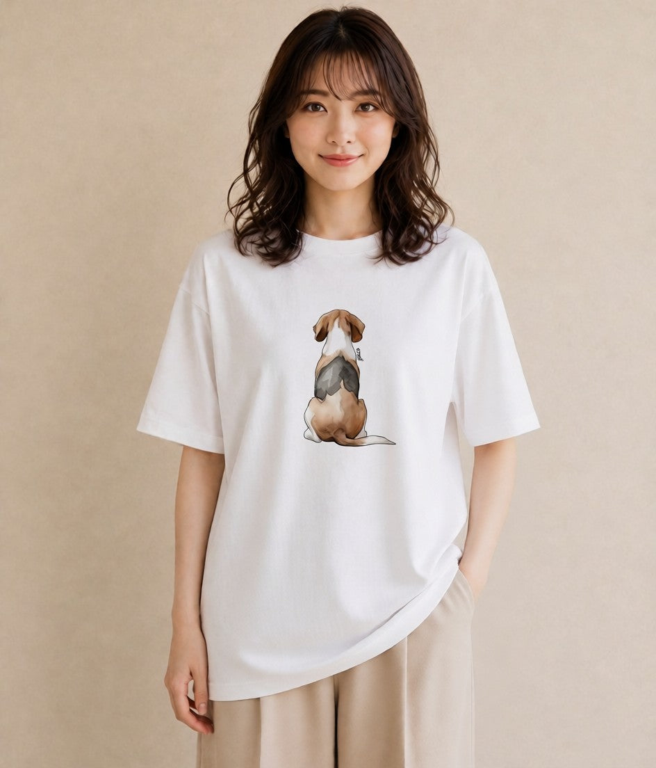 Tシャツ レディース ビーグル 犬 いぬ イラスト 敬老の日 ホワイトデー 白T