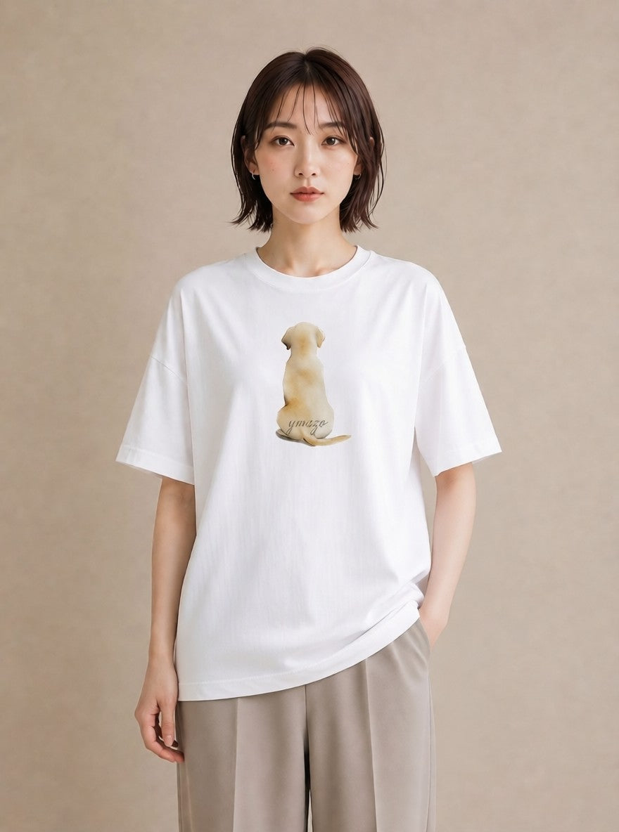 グラフィックTシャツ レディース ラブラドールレトリバー 犬 いぬ イラスト ゆるかわ 週末コーデ 敬老の日 白T