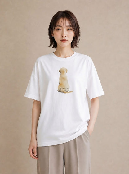 グラフィックTシャツ レディース ラブラドールレトリバー 犬 いぬ イラスト ゆるかわ 週末コーデ 敬老の日 白T