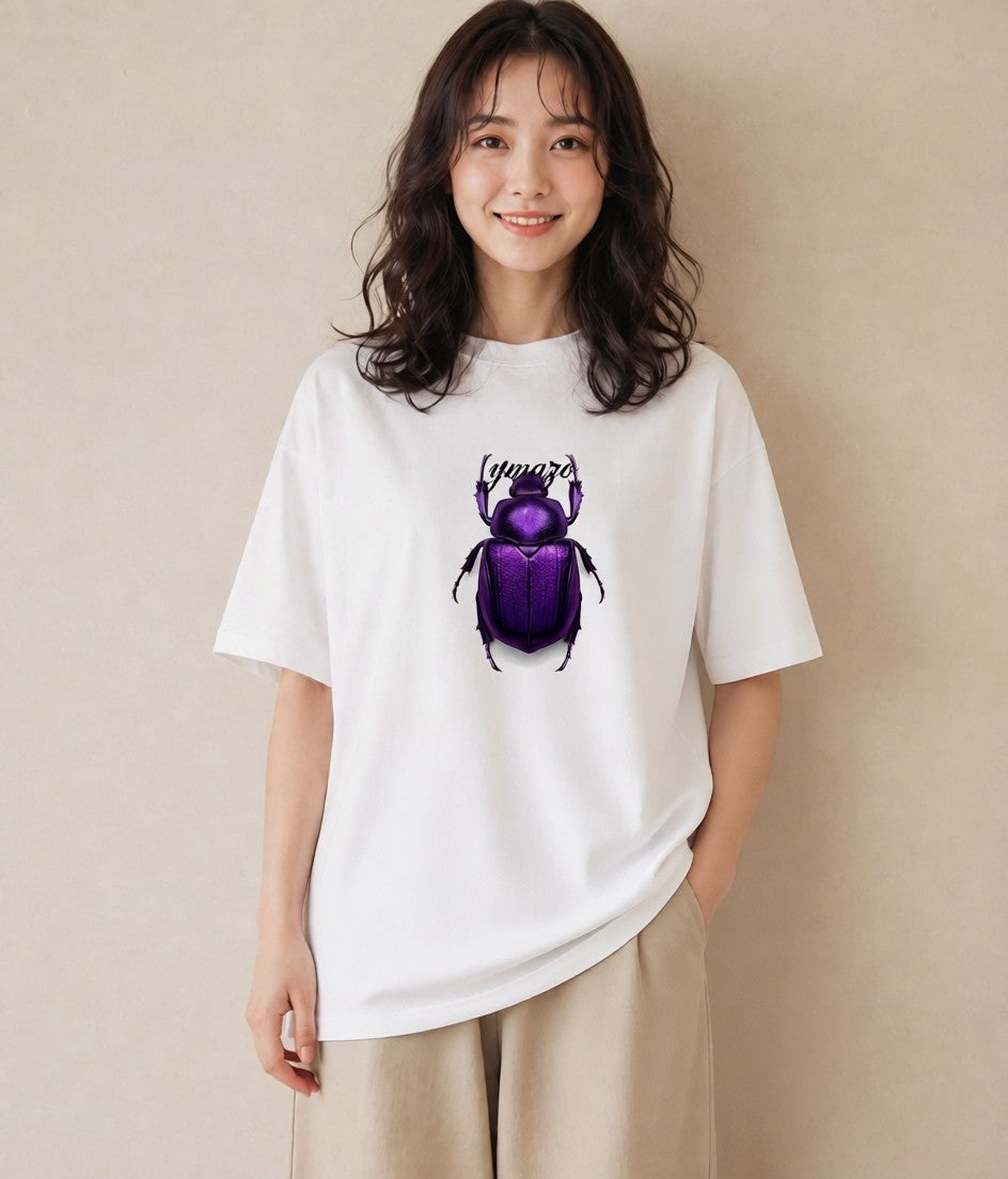 グラフィックTシャツ レディース クワガタ 昆虫 虫 イラスト モード デイリーウェア 休日 白T