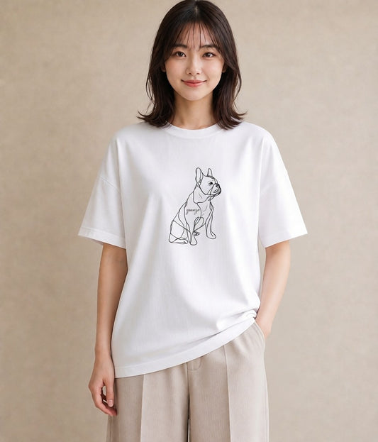 半袖Tシャツ レディース 犬 いぬ わんこ イラスト フェミニン 姉妹 送別ギフト 白T