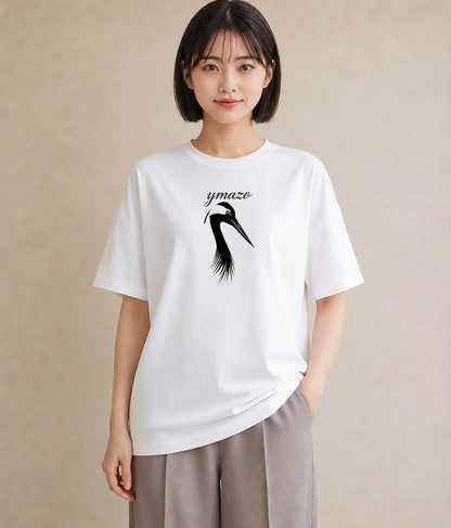 グラフィックTシャツ レディース 折り鶴 折り紙 ナチュラル アンティーク イラスト 北欧風 在宅 公園 白T