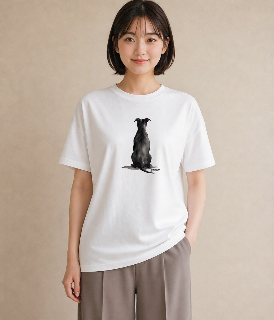 Tシャツ レディース 犬 いぬ イラスト きれいめカジュアル 自分用 ルームウェア 白T