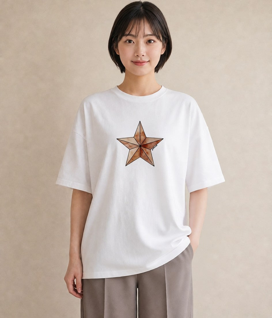 グラフィックTシャツ レディース 星 星空 宇宙 イラスト ボタニカル ビーチ デイリーウェア 白T