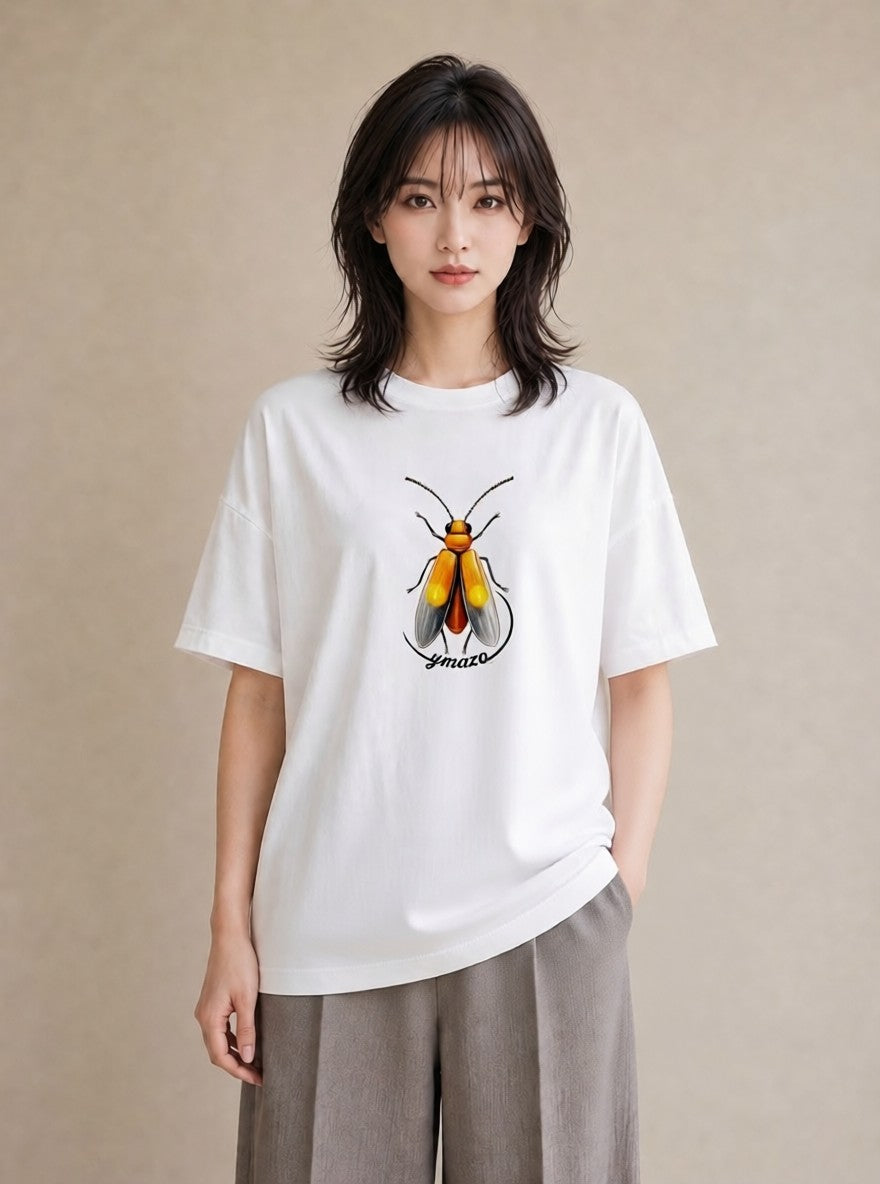 Tシャツ レディース ダンゴムシ 昆虫 虫 イラスト 旅行コーデ 休日 ペアコーデ 白T