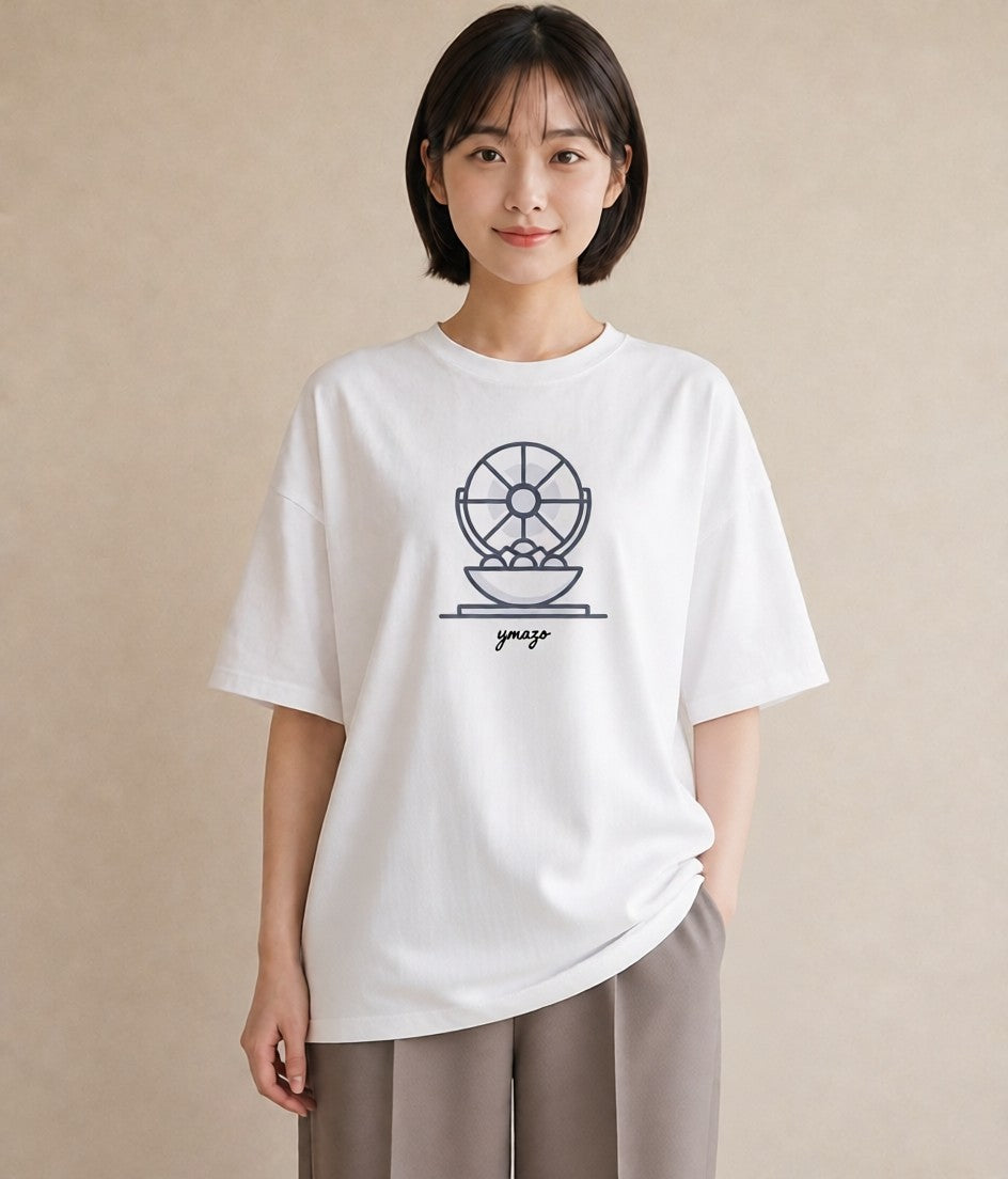 デザインTシャツ レディース 扇子 そよ風 ナチュラル アンティーク イラスト 可愛い ルームウェア ギフト 白T