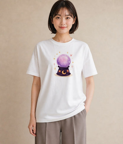 デザインTシャツ レディース 蟹座 星空 宇宙 イラスト 個性的 ビーチ デイリーウェア 白T
