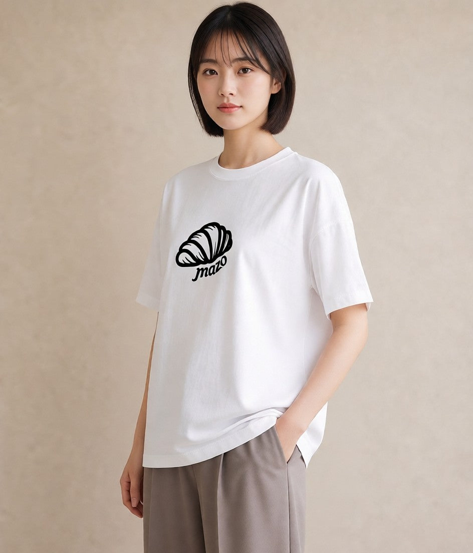 デザインTシャツ レディース パン ベーカリー イラスト カジュアル 帰省 ラフ 白T