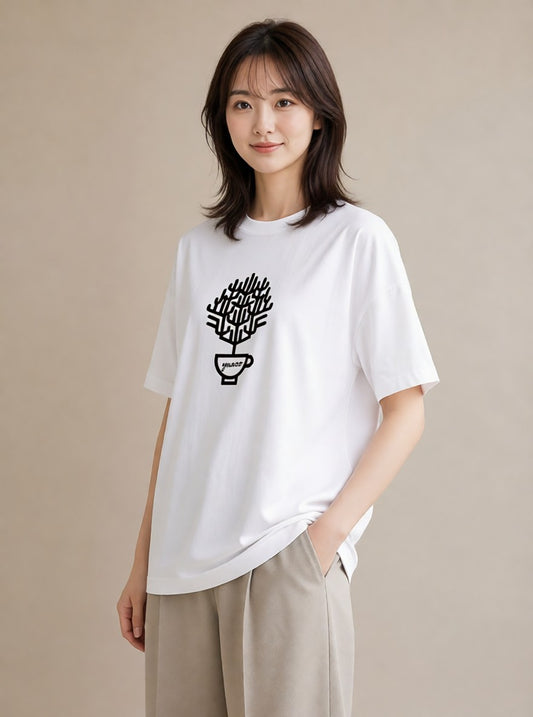 半袖Tシャツ レディース コーヒー カフェ 珈琲 イラスト シック ルームウェア ギフト 白T