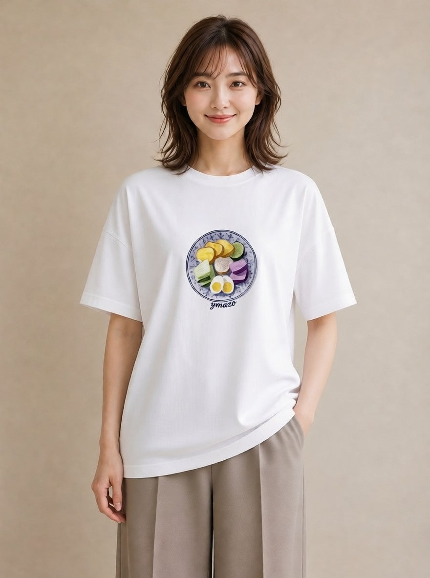 デザインTシャツ レディース だんご 食べ物 フード イラスト シンプル デイリーウェア 休日 白T