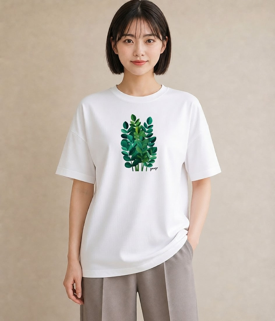 グラフィックTシャツ レディース つる 植物 ボタニカル イラスト 上品 ルームウェア ギフト 白T