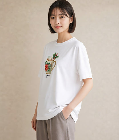 デザインTシャツ レディース エスプレッソ 食べ物 フード イラスト ポップ 自分用 ルームウェア 白T