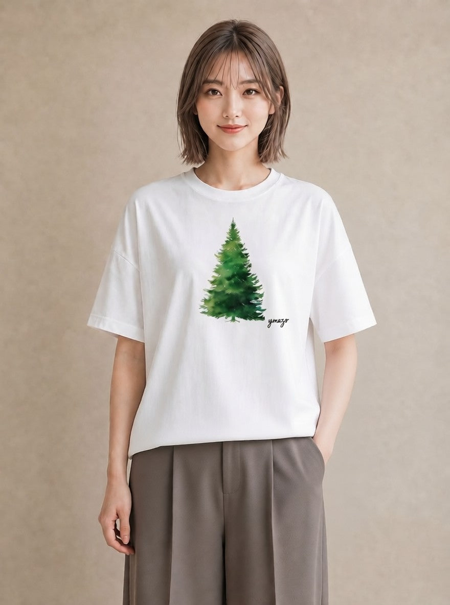 デザインTシャツ レディース 森 植物 ボタニカル イラスト 淡色 母娘コーデ 自分用 白T