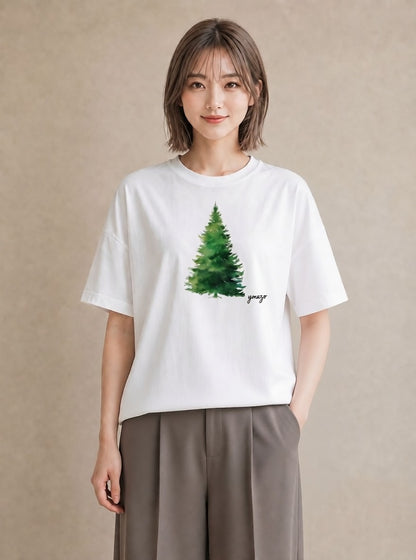 デザインTシャツ レディース 森 植物 ボタニカル イラスト 淡色 母娘コーデ 自分用 白T