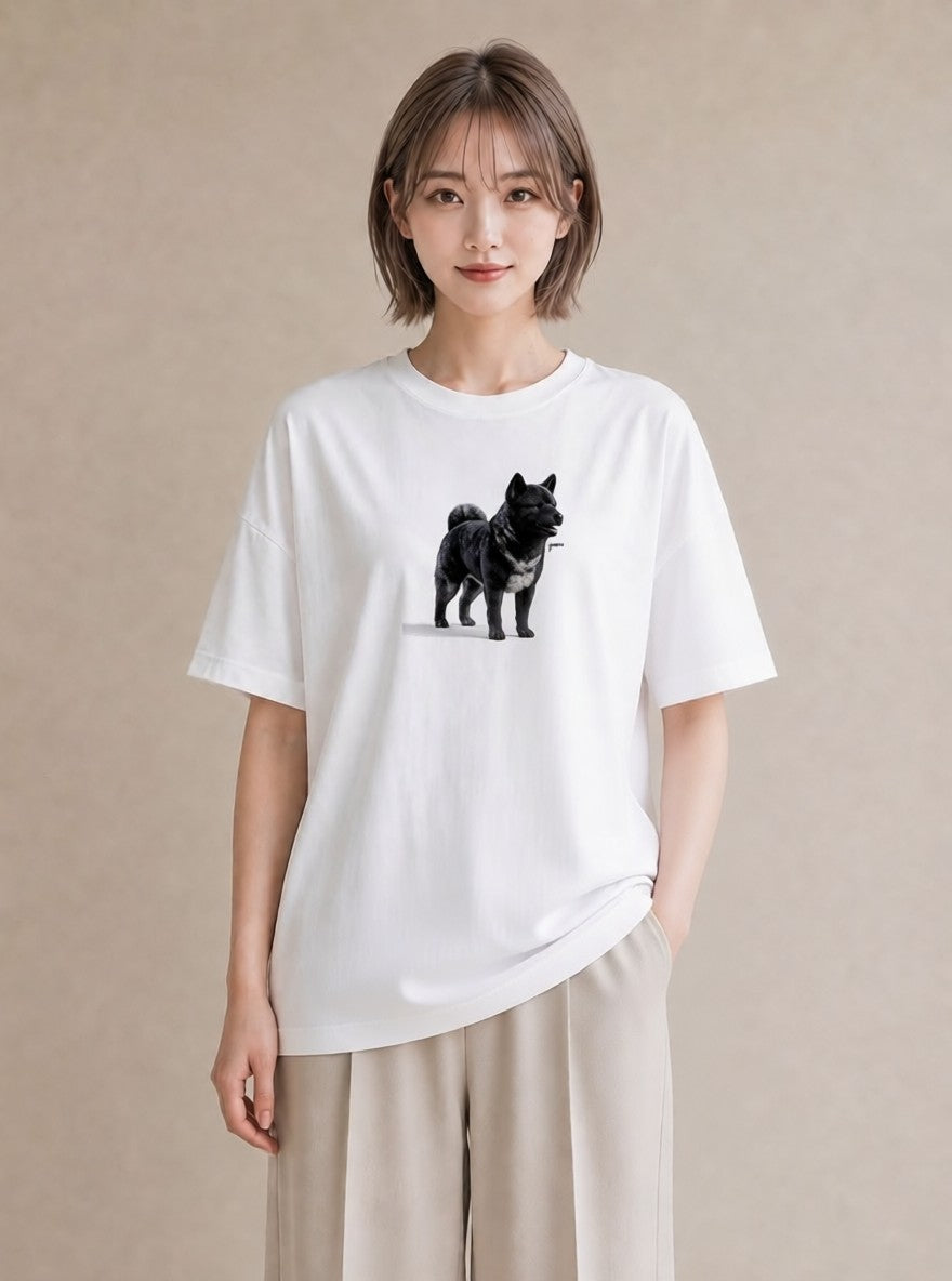 半袖Tシャツ レディース 柴犬 しばいぬ 犬 いぬ イラスト ポップ クリスマス 旅行 白T