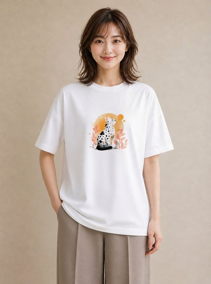 半袖Tシャツ レディース 三毛猫 みけねこ 三毛 猫 ねこ イラスト 休日コーデ お揃い 親子 白T