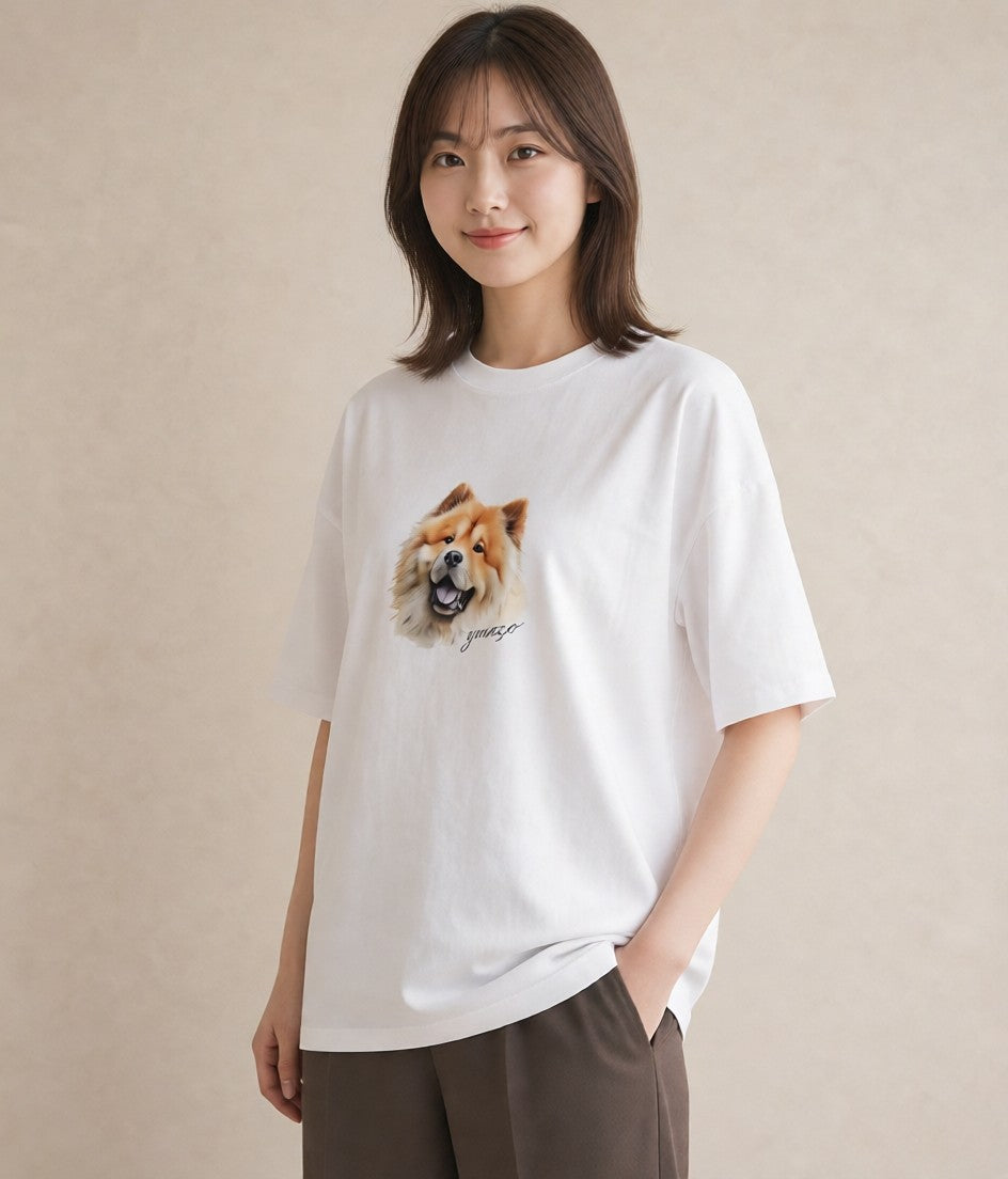 グラフィックTシャツ レディース 柴犬 しばいぬ 犬 いぬ イラスト シンプル ルームウェア ギフト 白T