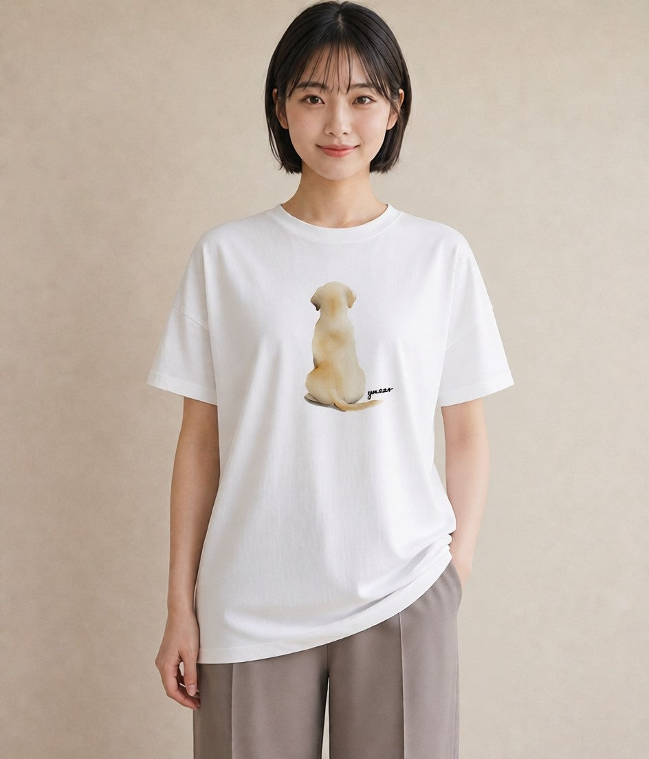 半袖Tシャツ レディース ラブラドールレトリバー 犬 いぬ イラスト レトロ 春コーデ 姉妹 白T