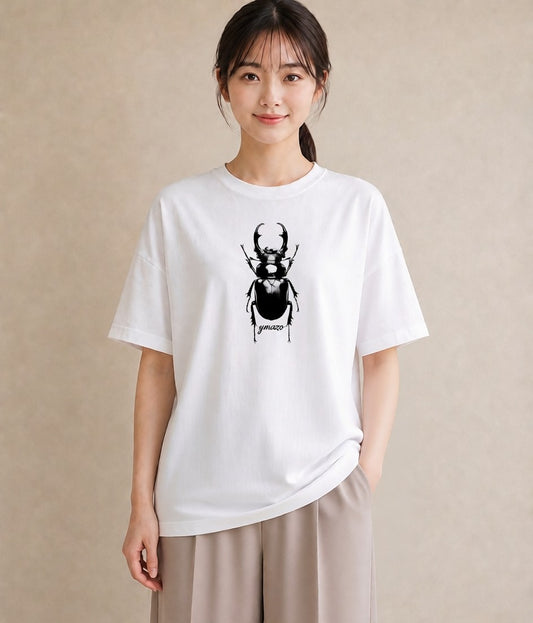 グラフィックTシャツ レディース カブトムシ 昆虫 虫 イラスト 休日コーデ ギフト 母の日 白T