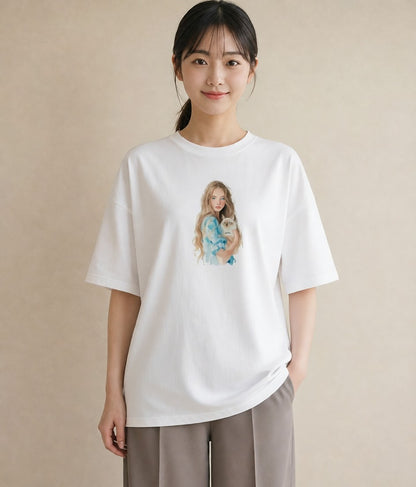 半袖Tシャツ レディース ラグドール 猫 ねこ イラスト カジュアル 女子会 お揃い 白T