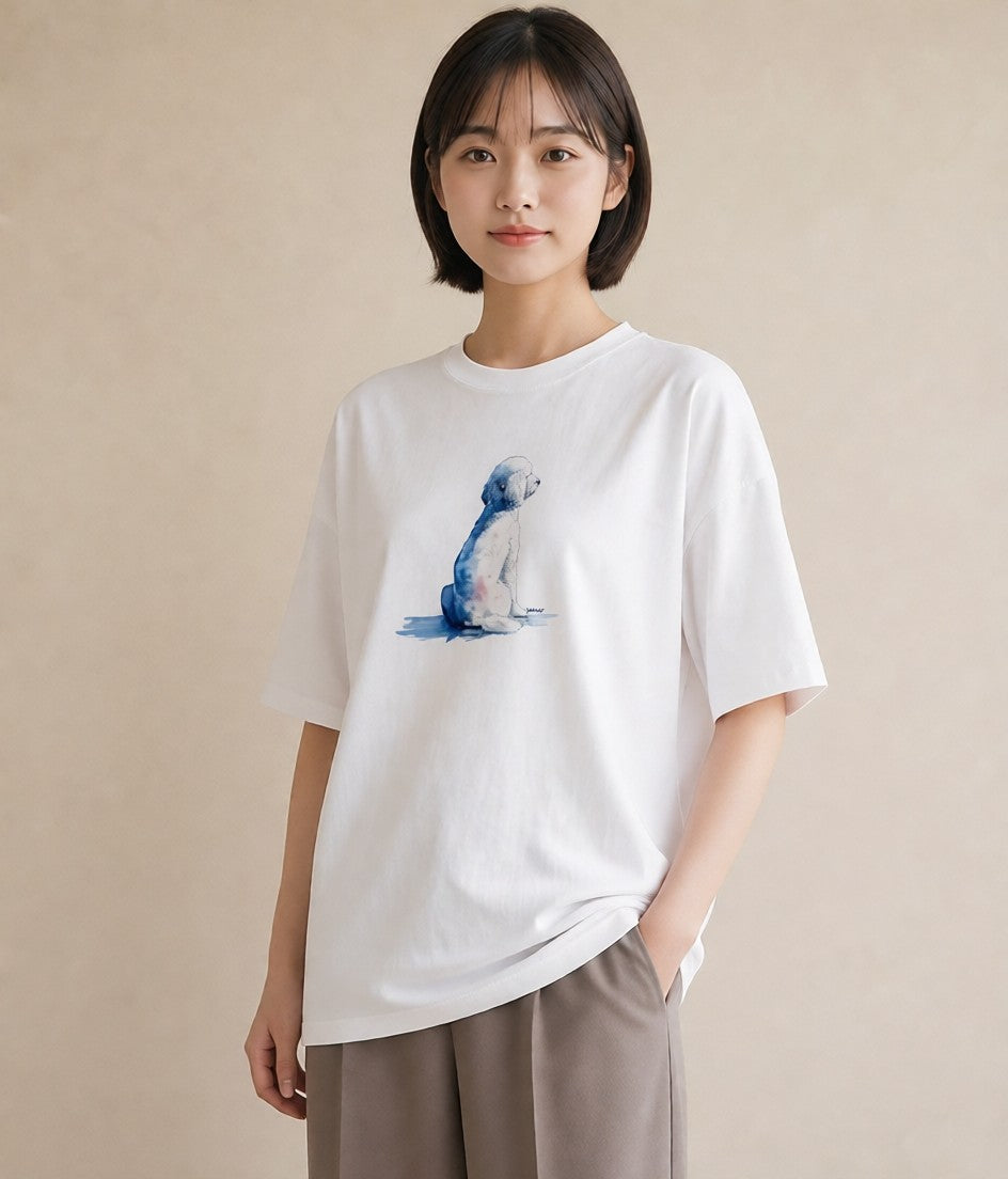 グラフィックTシャツ レディース 愛犬 犬 いぬ イラスト ゆるコーデ 20代 カジュアルコーデ 白T