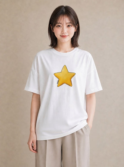 プリントTシャツ レディース 星 星空 宇宙 イラスト アート風 春コーデ 姉妹 白T