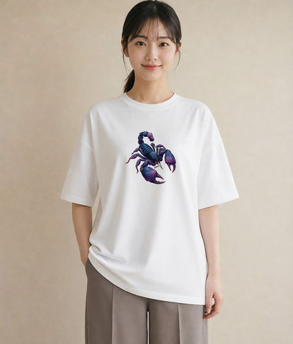 グラフィックTシャツ レディース 蠍座 星空 宇宙 イラスト 旅行コーデ 誕生日プレゼント 綿100 白T