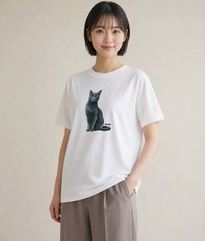 Tシャツ レディース シャム 猫 ねこ イラスト ニュアンス ギフト 母の日 白T
