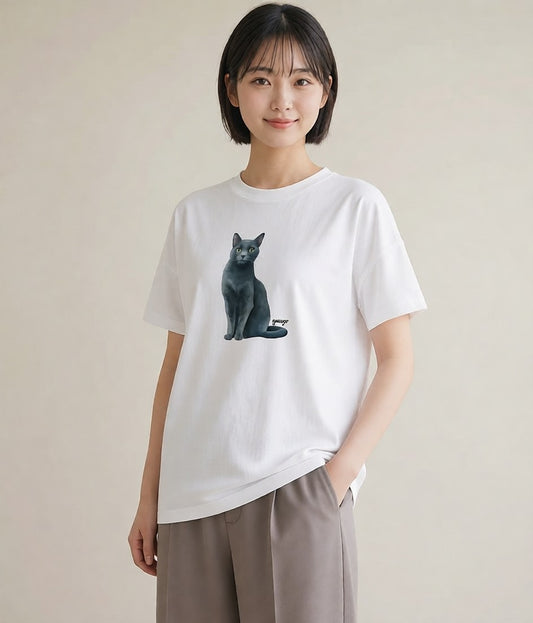 Tシャツ レディース シャム 猫 ねこ イラスト ニュアンス ギフト 母の日 白T
