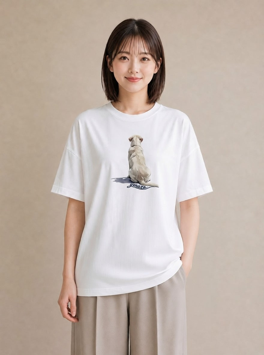 Tシャツ レディース ラブラドールレトリバー 犬 いぬ イラスト 淡色 デート 帰省 白T
