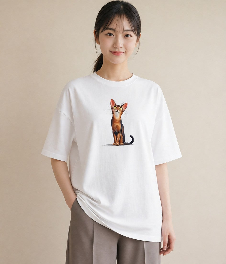 デザインTシャツ レディース キジトラ 猫 ねこ イラスト ラフカジュアル 姉妹 送別ギフト 白T