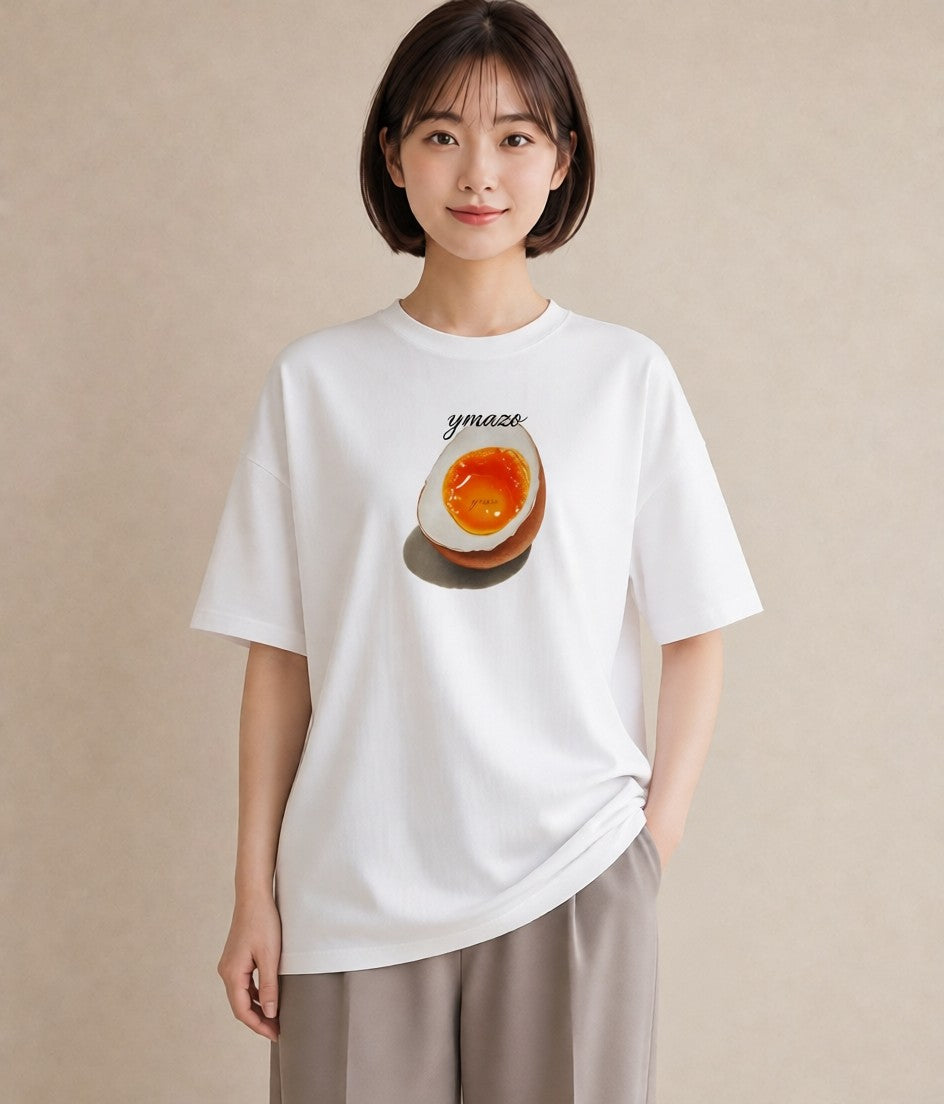 プリントTシャツ レディース 目玉焼き 食べ物 フード イラスト こなれ感 在宅 公園 白T