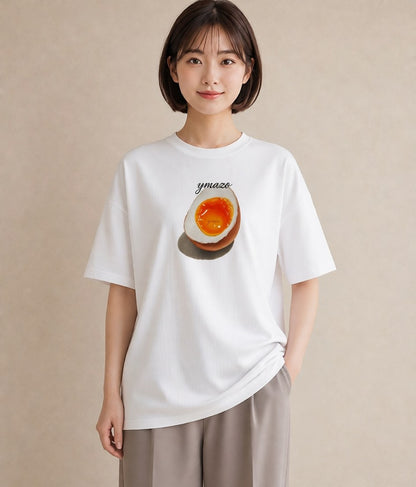 プリントTシャツ レディース 目玉焼き 食べ物 フード イラスト こなれ感 在宅 公園 白T