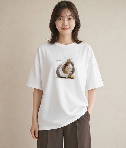 グラフィックTシャツ レディース ゴールデンハムスター ペット 動物 イラスト 手描き風 週末コーデ 敬老の日 白T